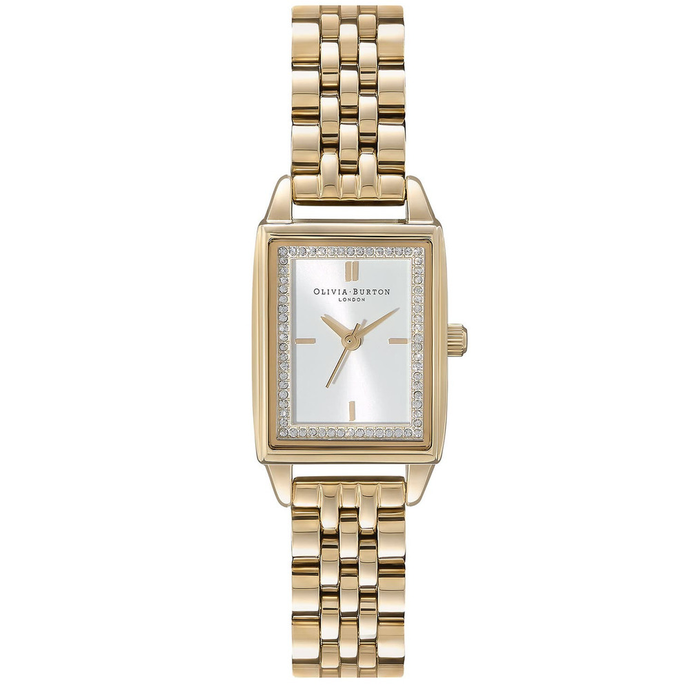Olivia Burton Rectangular Sunray Gold Bracelet Watch Analog New in Box
